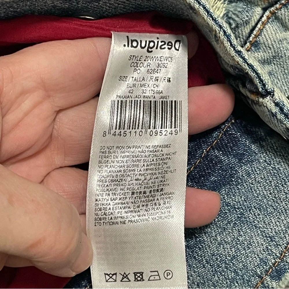 Desigual Red and Black Plaid Blazer - Picture 10 of 11